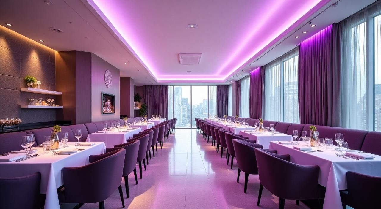 Elegant dining room at Auroriel Hotel